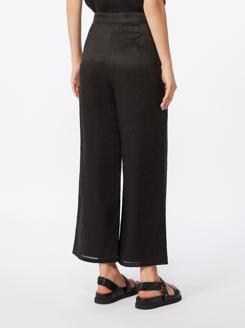 TARTUFO Ramie canvas cropped trousers - BLACK 4
