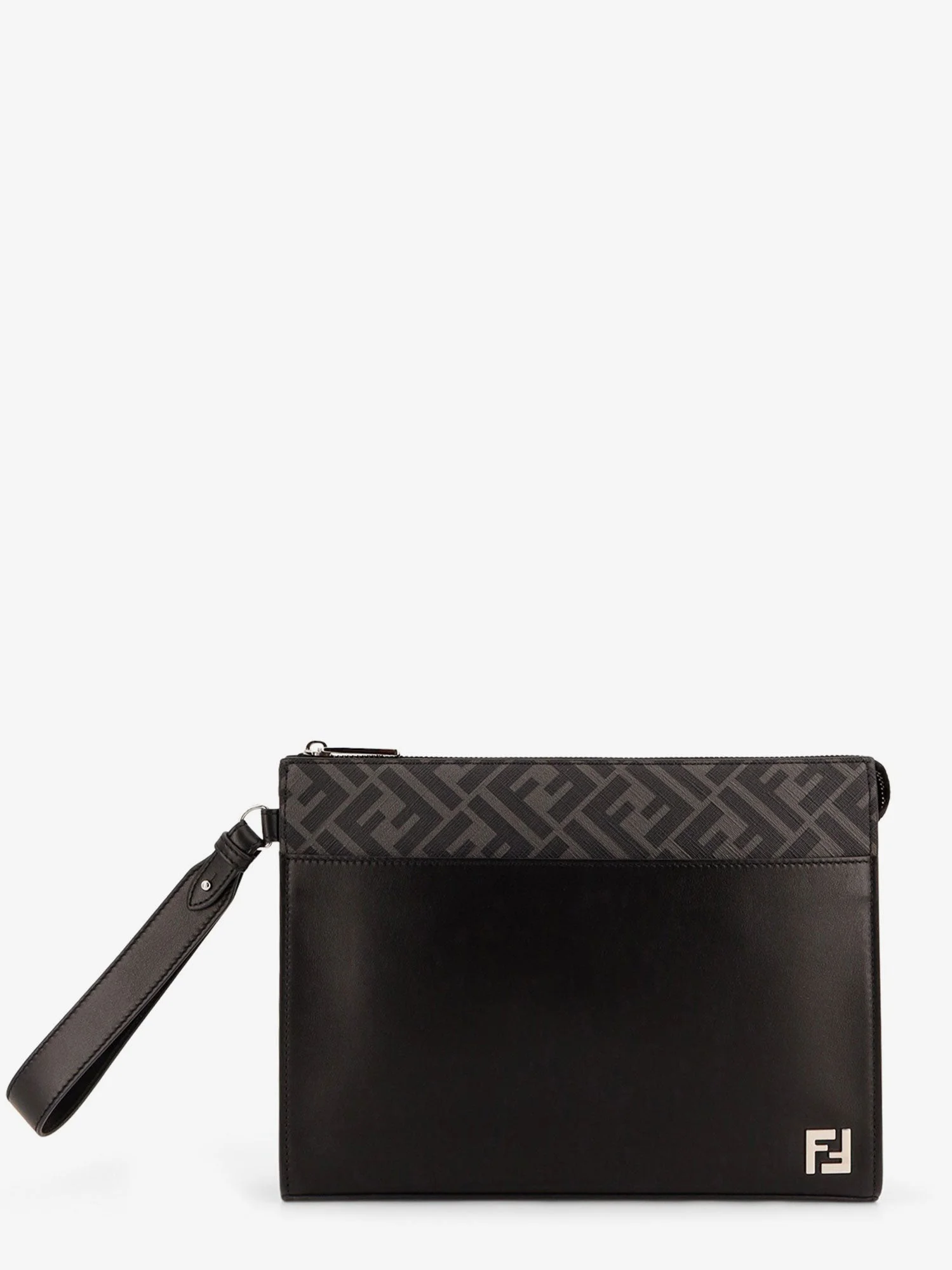 Fendi Squared Ff Leather Clutch - 1