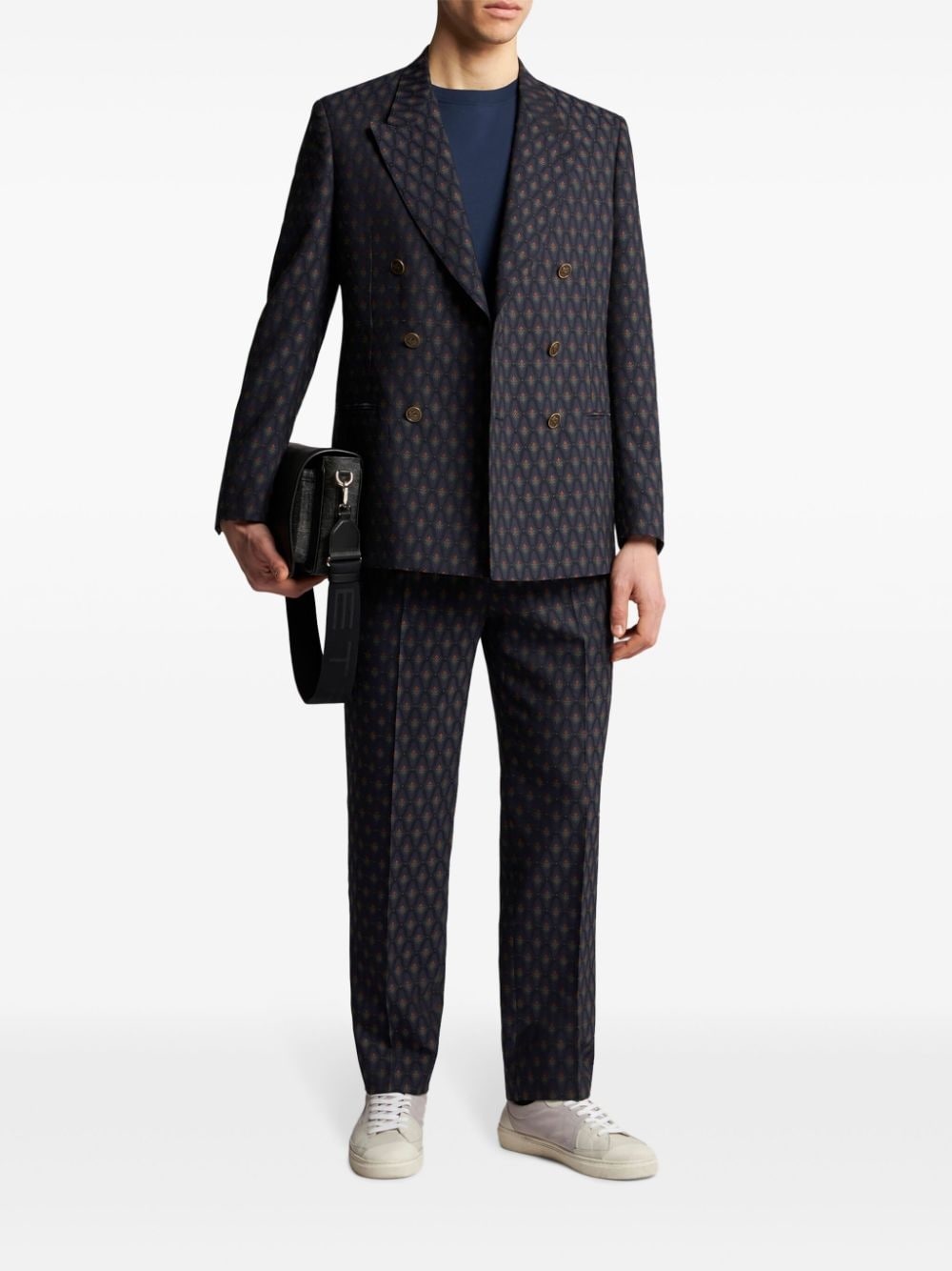 mid-rise jacquard tailored trousers - 2