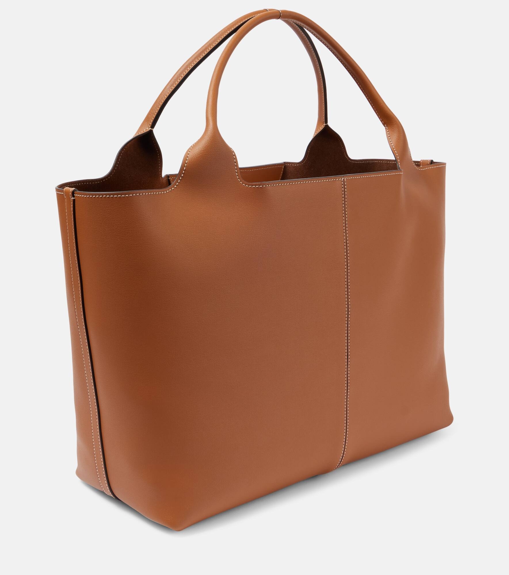 Medium leather tote bag - 4