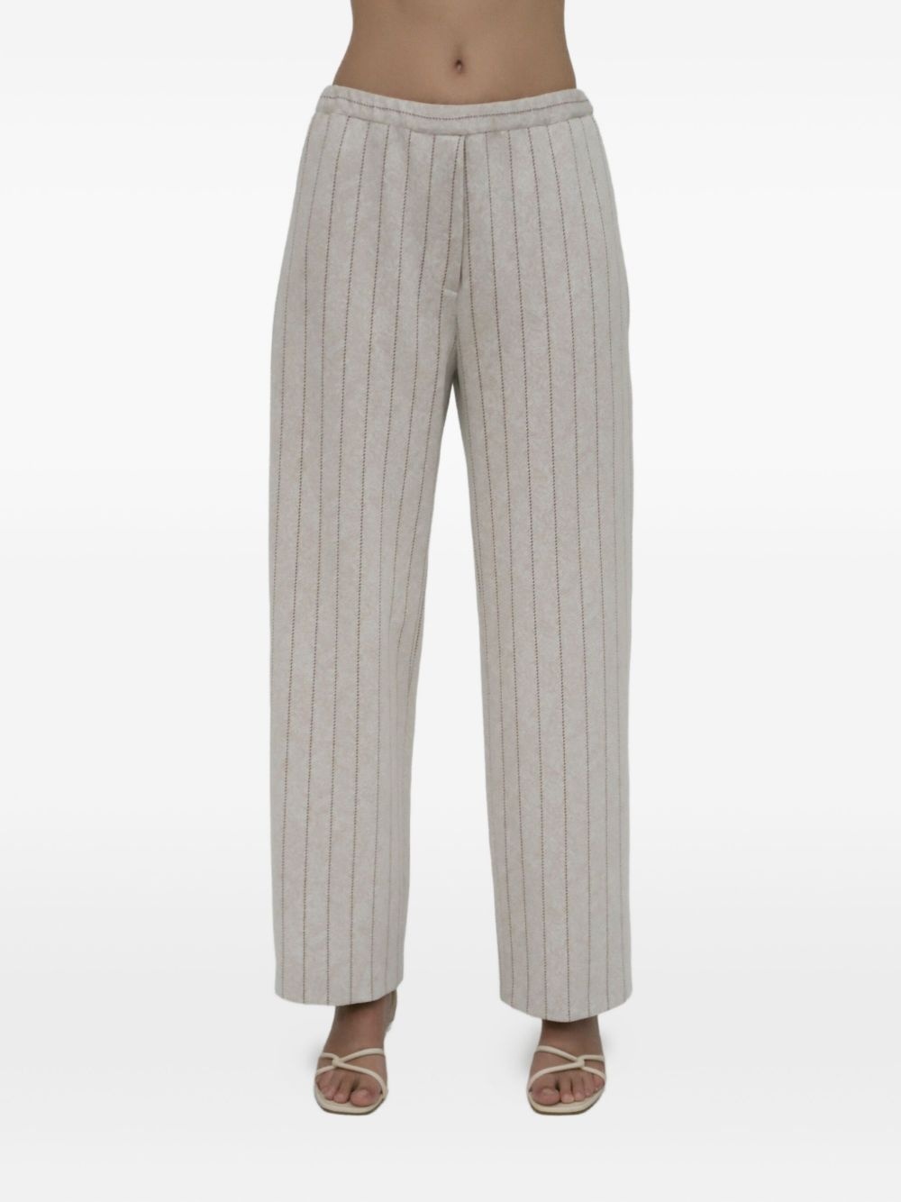 pinstripe pull-on trousers - 6