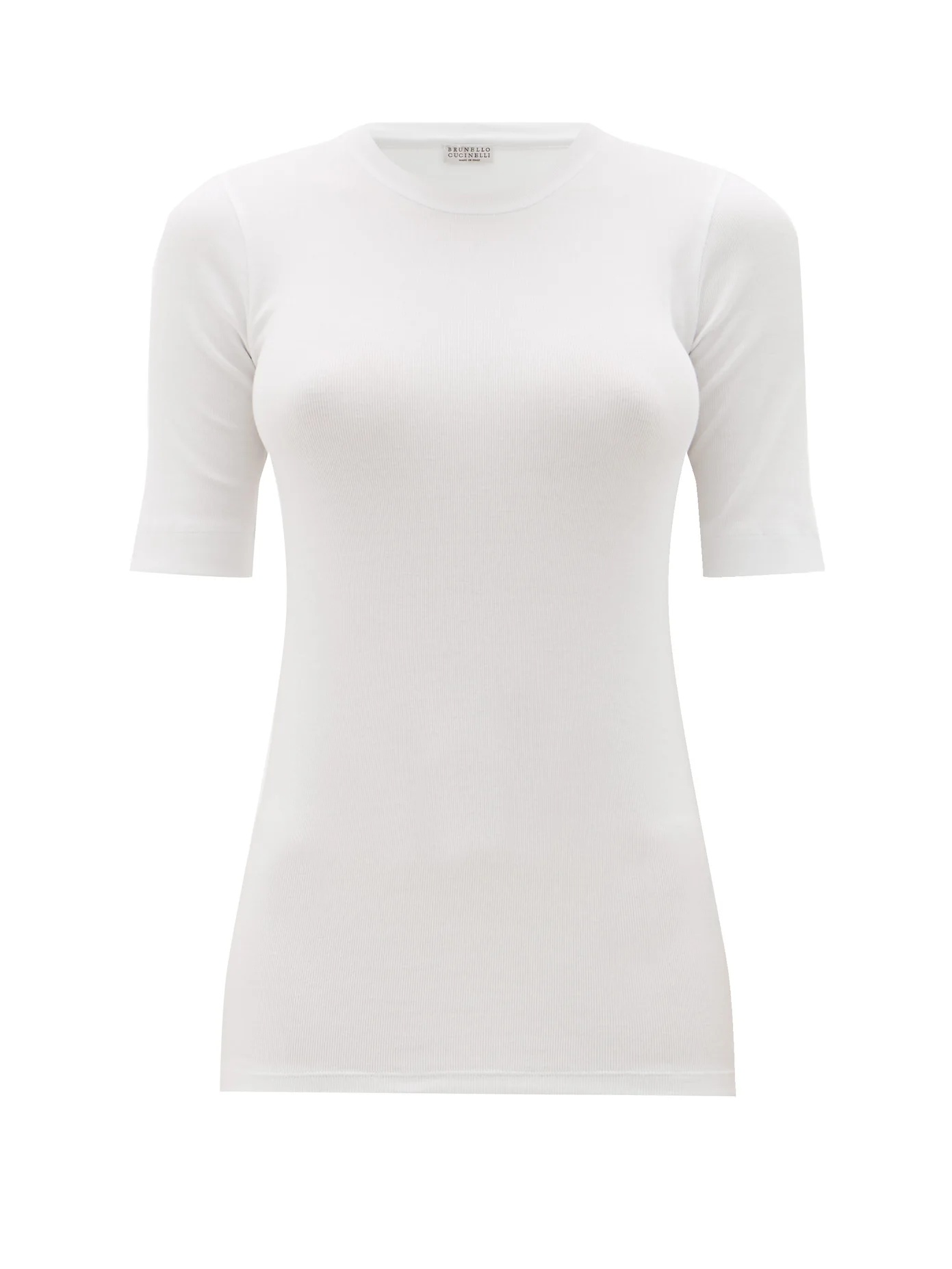 Ribbed cotton-blend T-shirt - 1