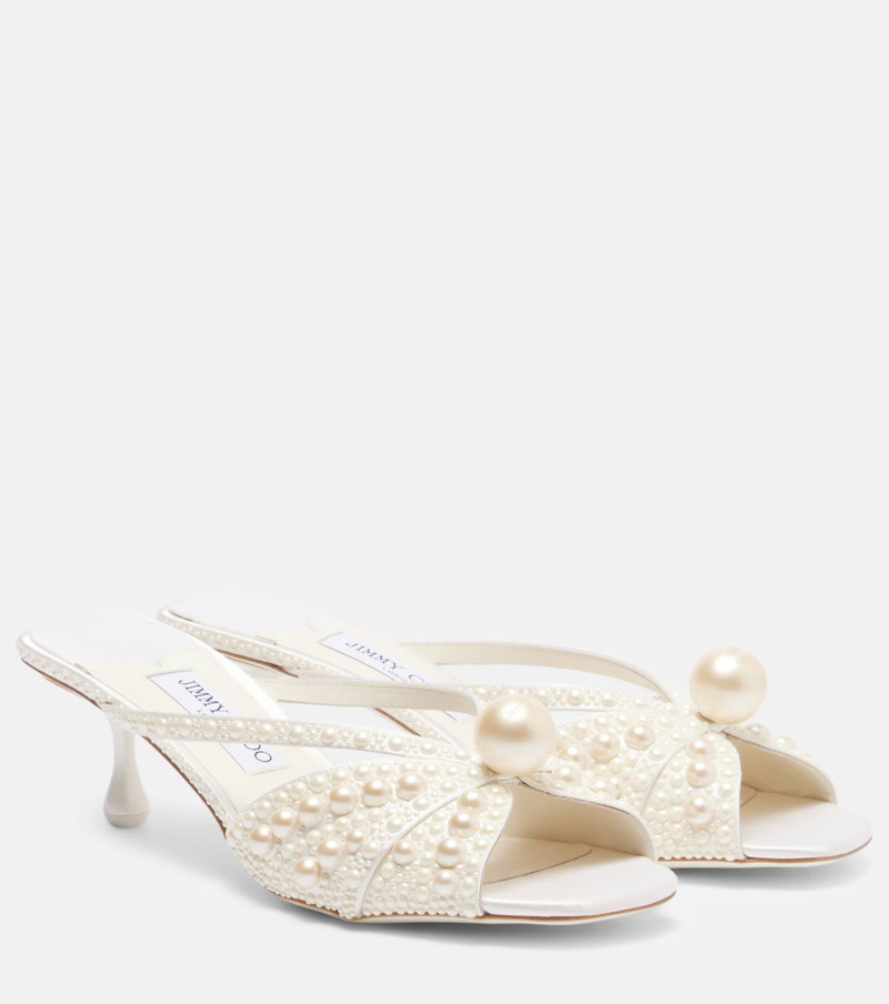 Siva 50 embellished satin mules 1