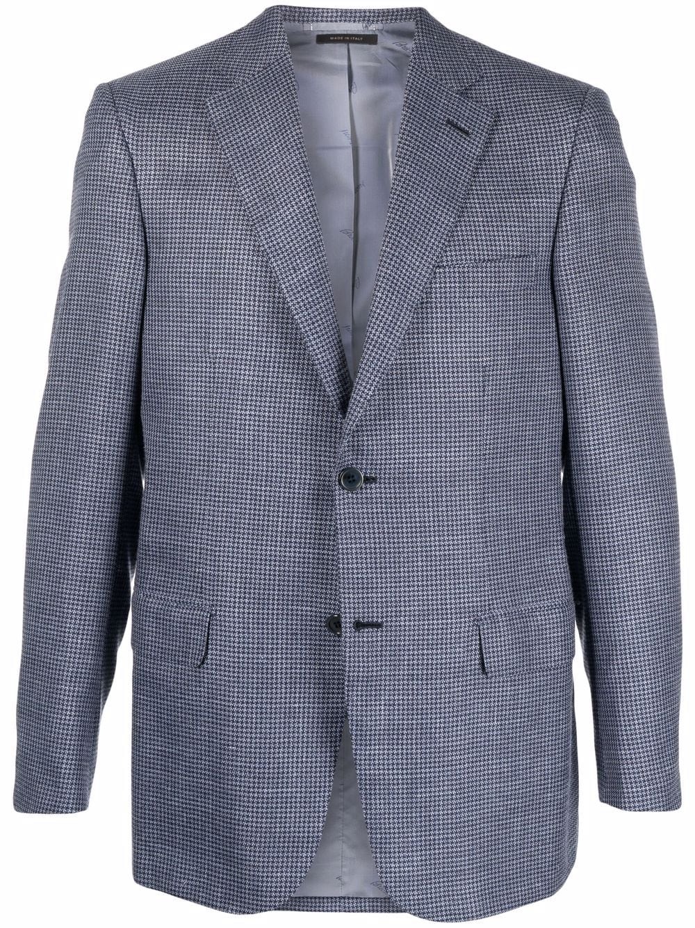 single-breasted houndstooth blazer - 1