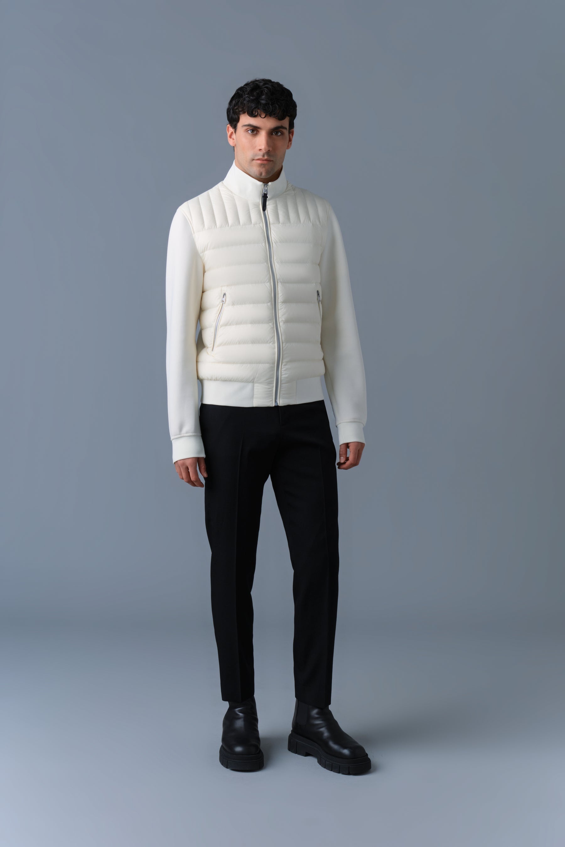 COLLIN-R Nano Down Mixed Media Bomber Jacket - 2