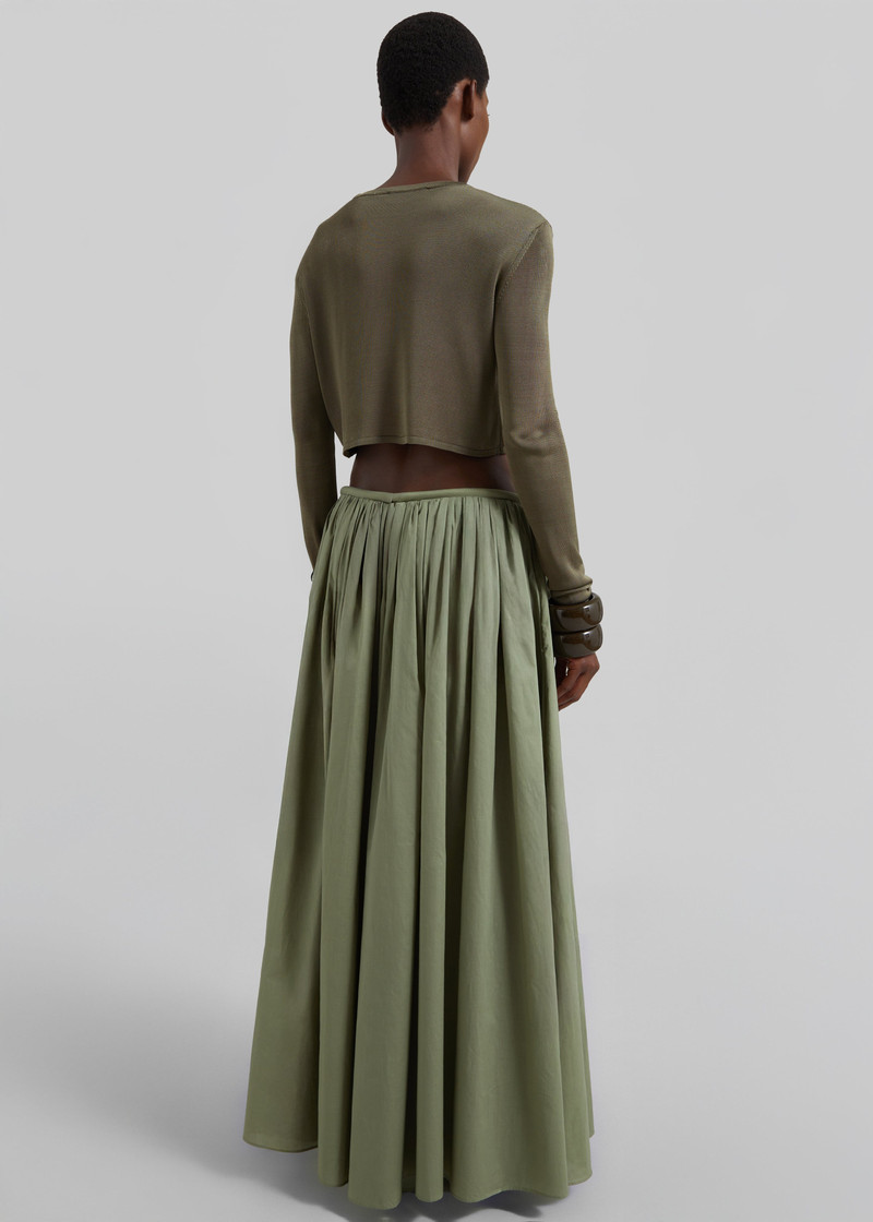 Gaeta Wide Corded Waistband Culottes - Sage 8