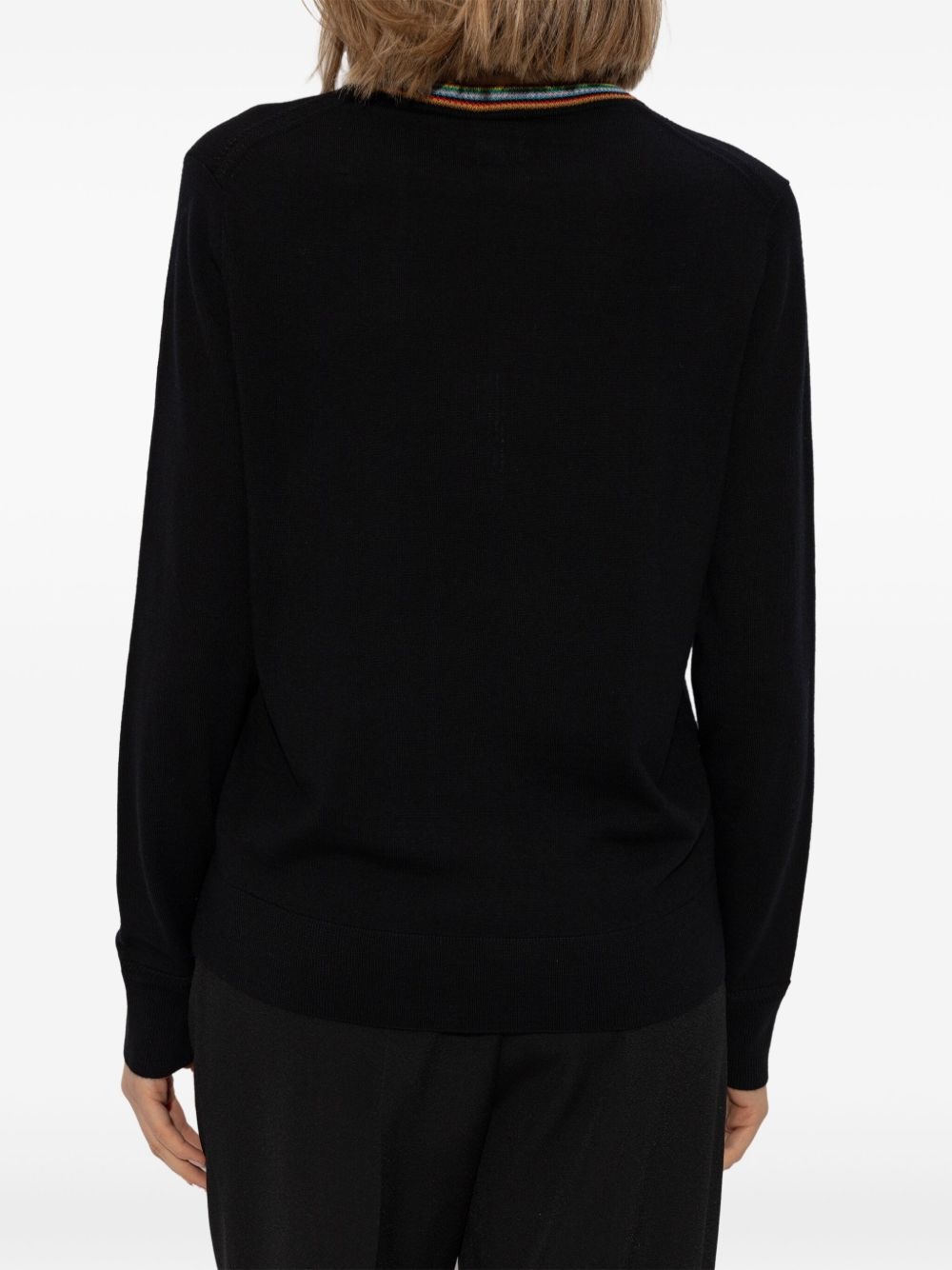 striped-trim sweater - 4