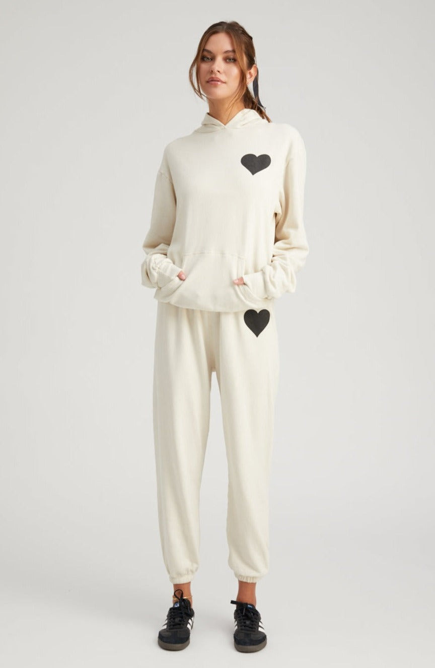 VINTAGE WHITE HEART HOODIE - 3