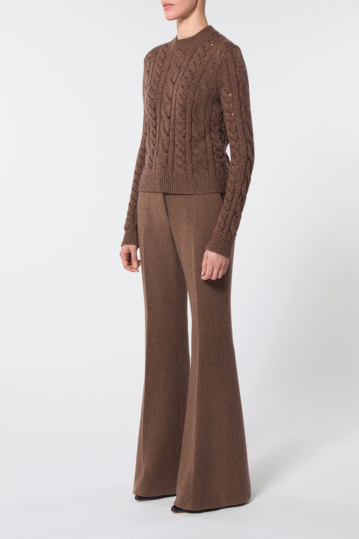 Anthea Knit Sweater in Chocolate Multi Cashmere - 3
