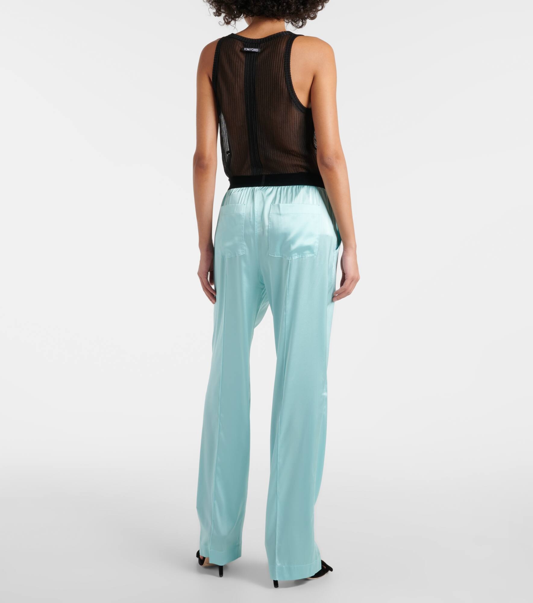 Silk-blend satin pajama pants - 3