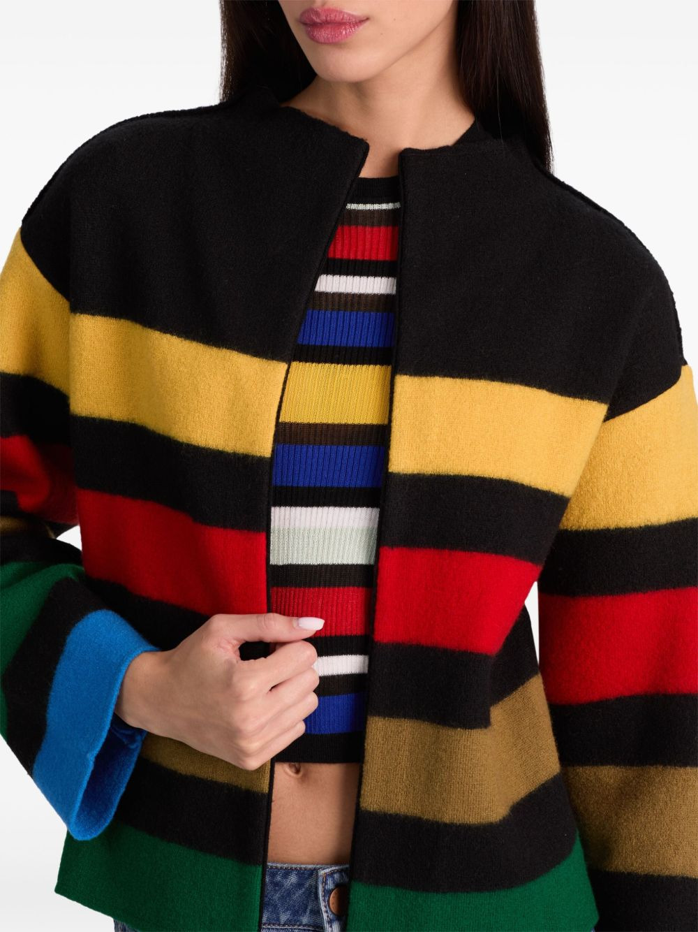 Pearson striped collared sweater jacket - 5