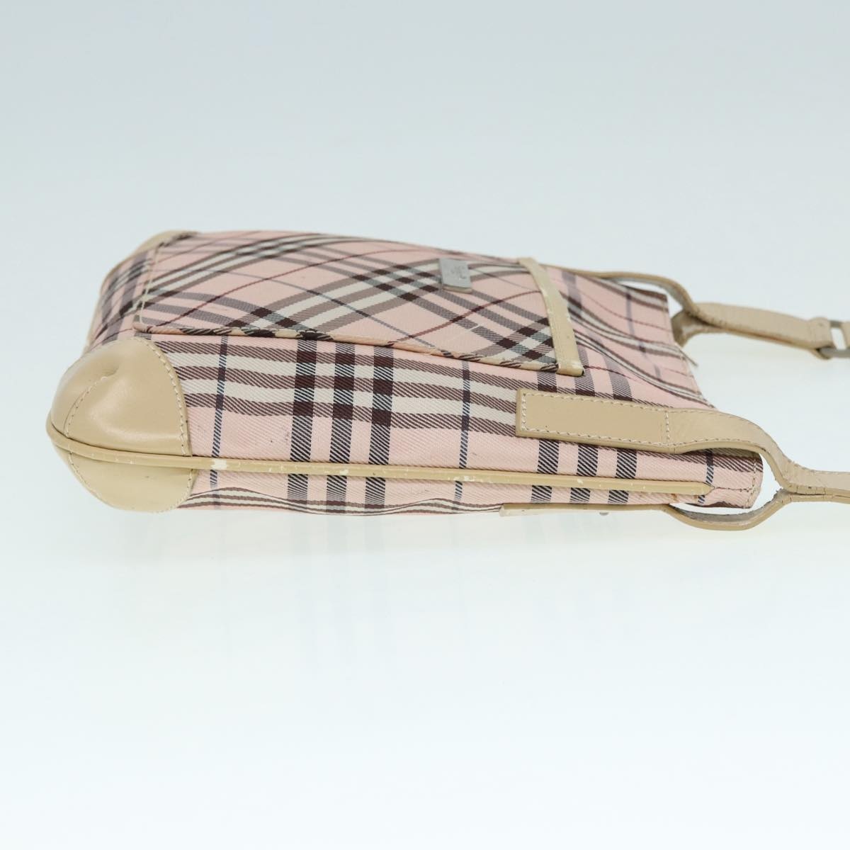 Burberry Nova Check Blue Label Shoulder Bag Nylon Beige Silver - 3