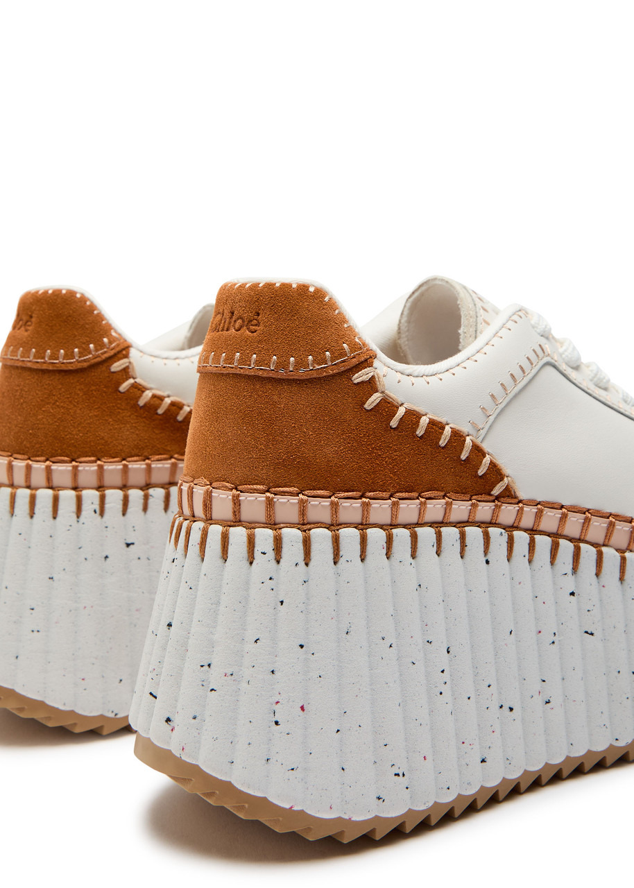 Chloe Nama Panelled Leather Flatform Sneakers - 4