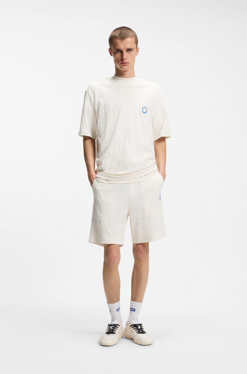 HUGO COTTON-TOWELING T-SHIRT WITH HAPPY HUGO outlook