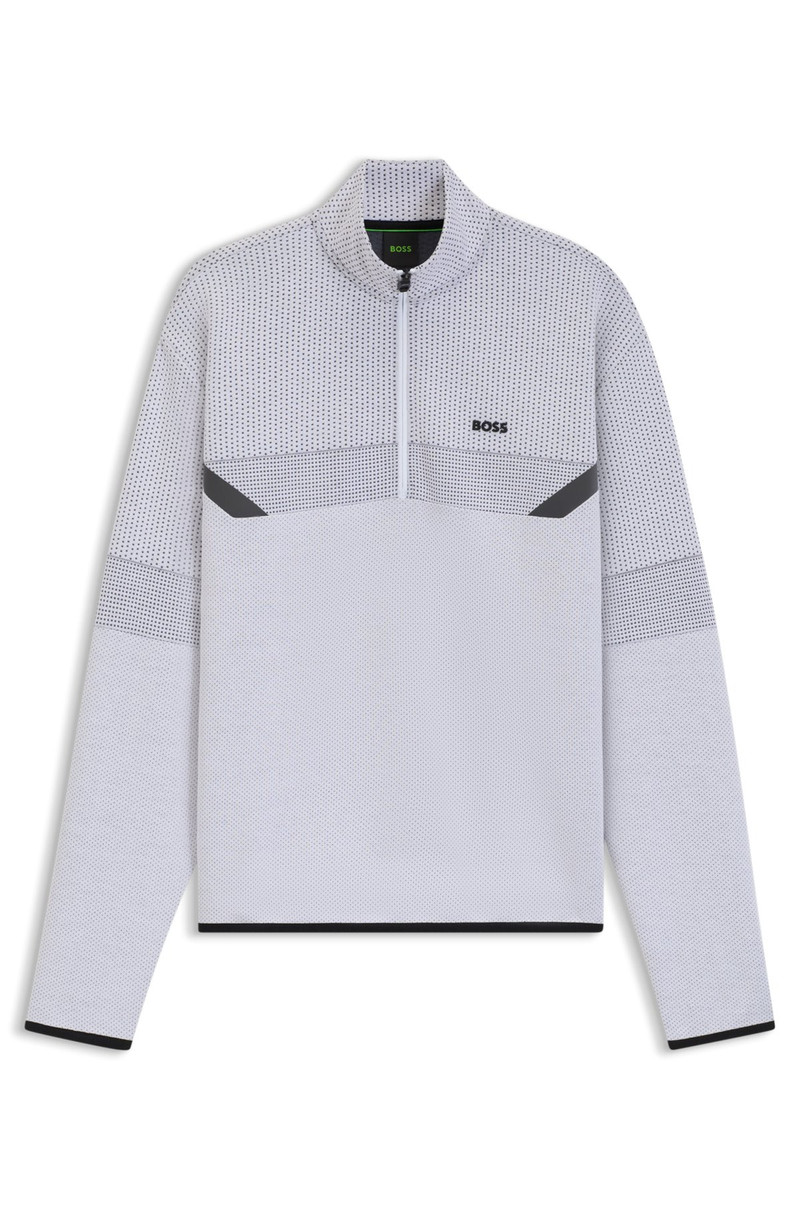 RELAXED-FIT ZIP-NECK SWEATSHIRT WITH QUILTED JACQUARD 1