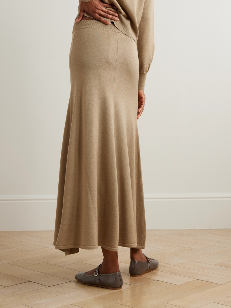 Thora Merino Wool And Silk-blend Maxi Skirt 3