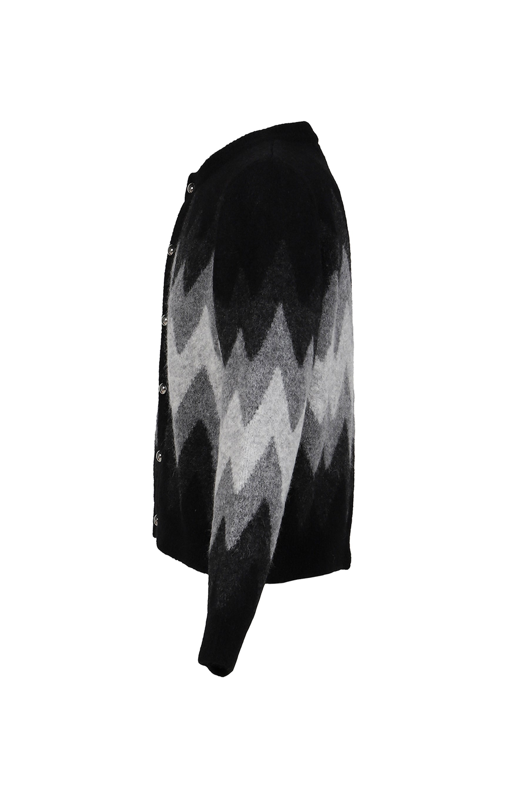 DEGRADE JACQUARD CARDIGAN / BLK GRY - 7