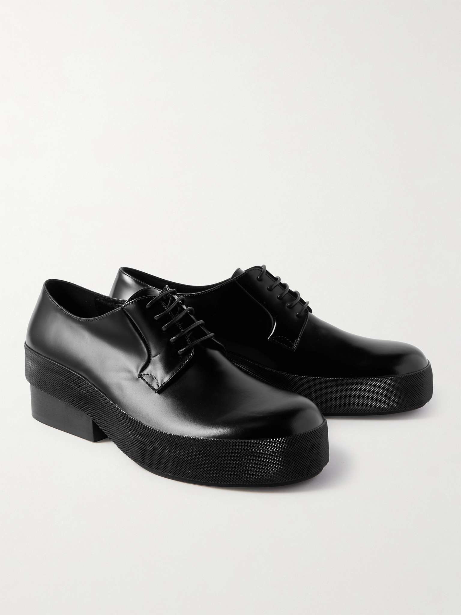 Glossed-Leather Derby Shoes - 4