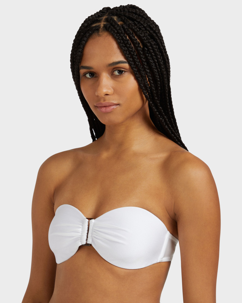 WOMEN BANDEAU SHINY STRETCH BIKINI TOP SOLID 9