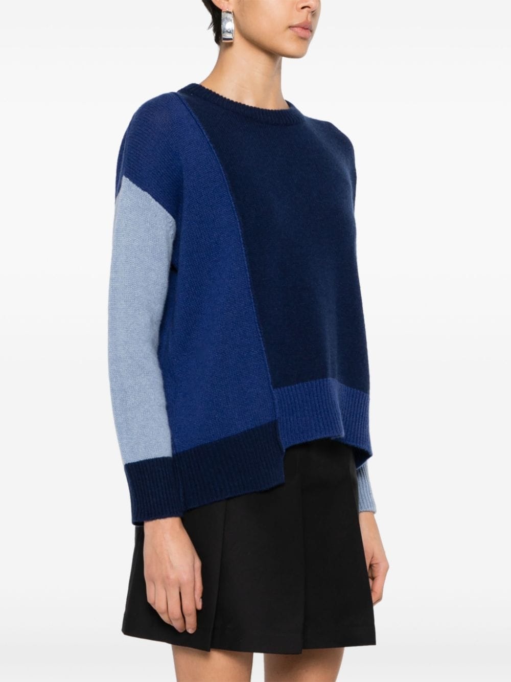 asymmetric-hem cashmere jumper - 3