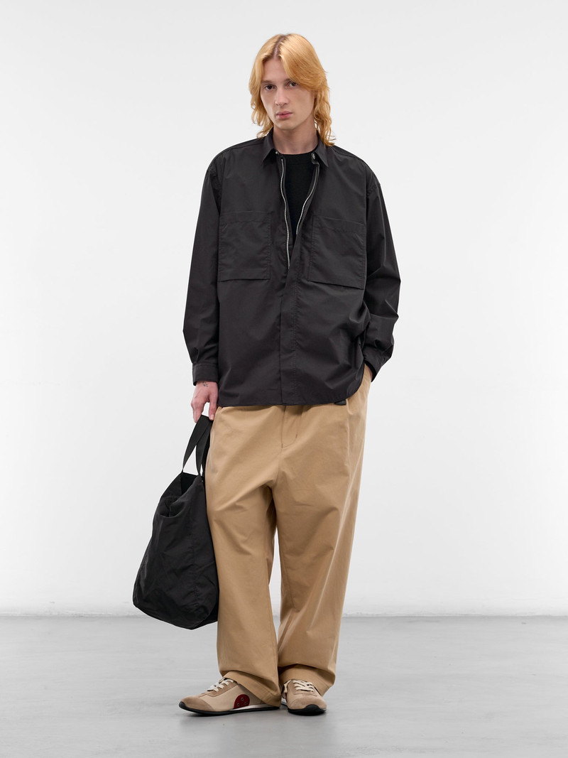 Comme des Garçons Homme Black Cotton Zip Shirt outlook