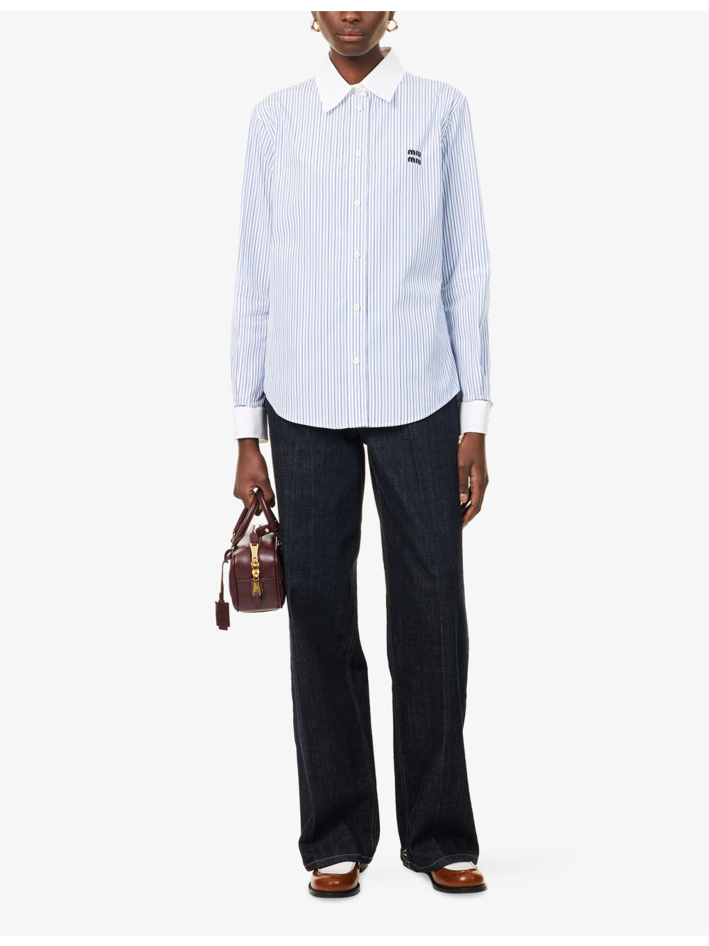 Embroidered-Logo Striped Cotton-Poplin Shirt - 2
