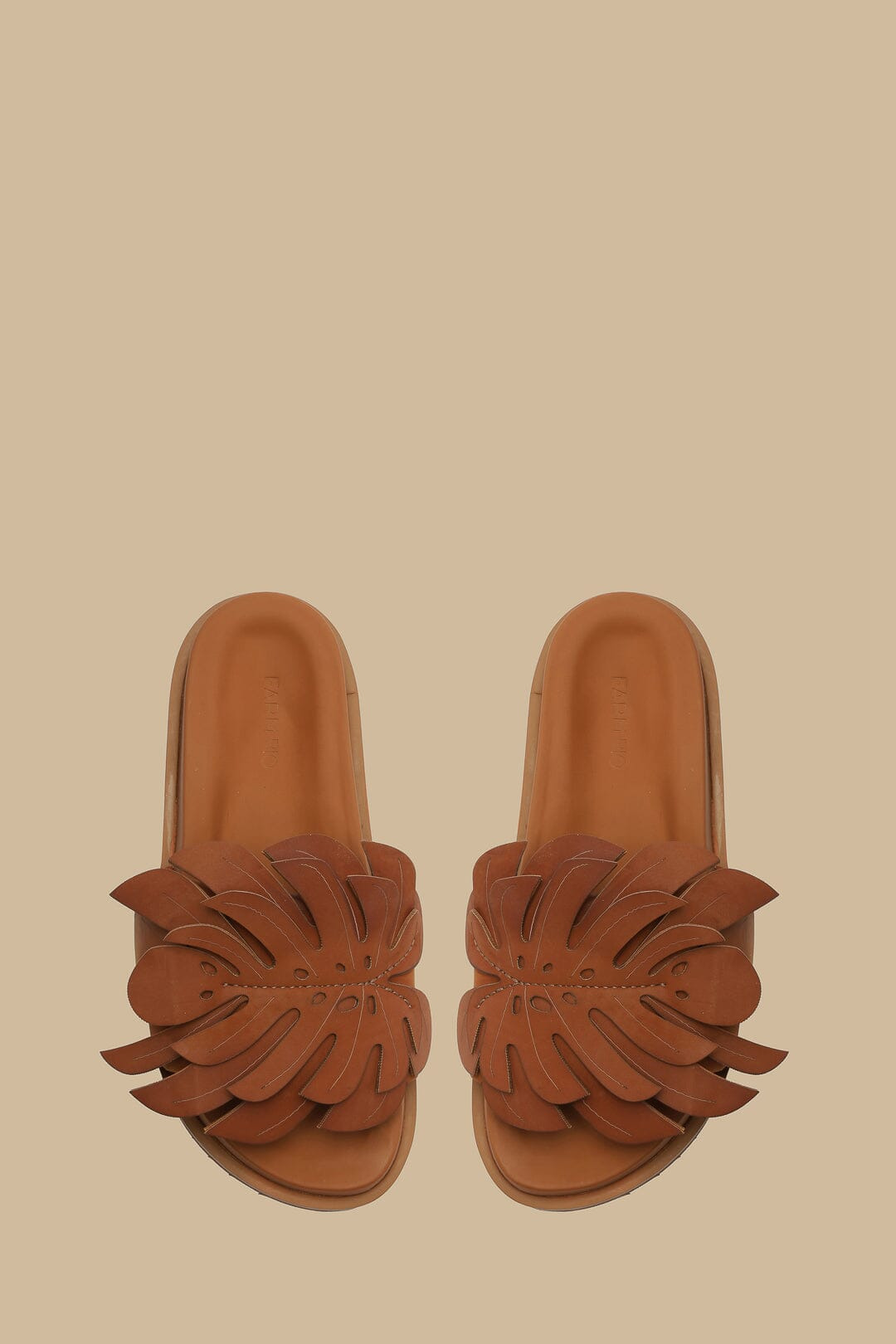Camel Monstera Slide Sandal - 3