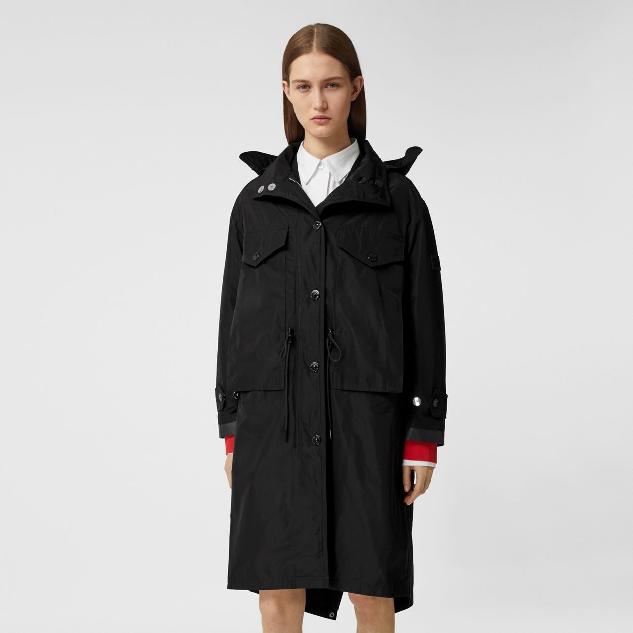 Detachable Hood Shape-memory Taffeta Parka - 6