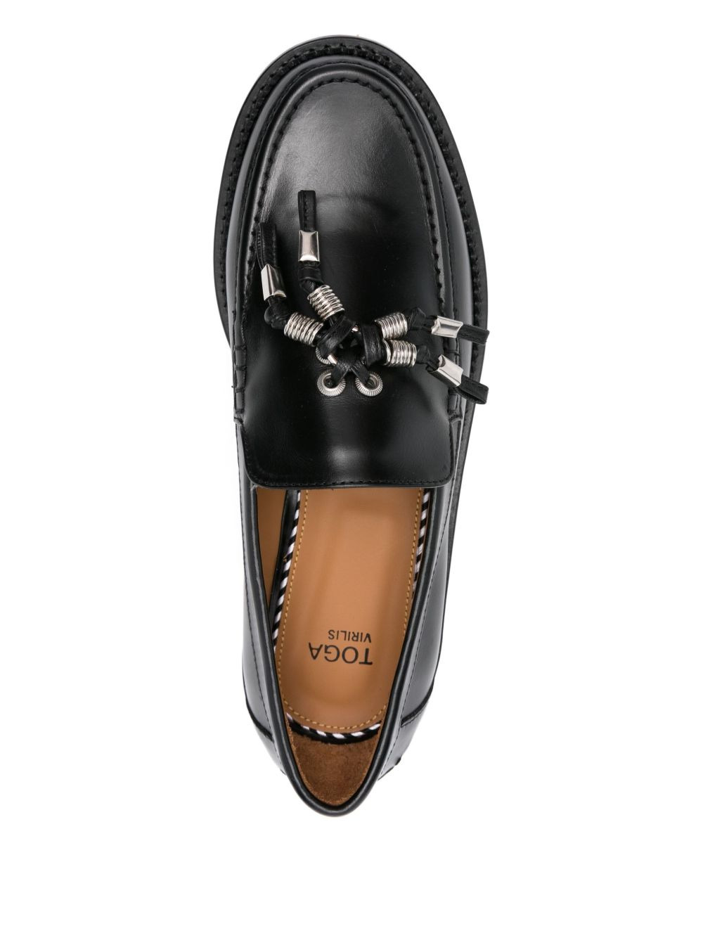 tassel-embellished leather loafers - 4