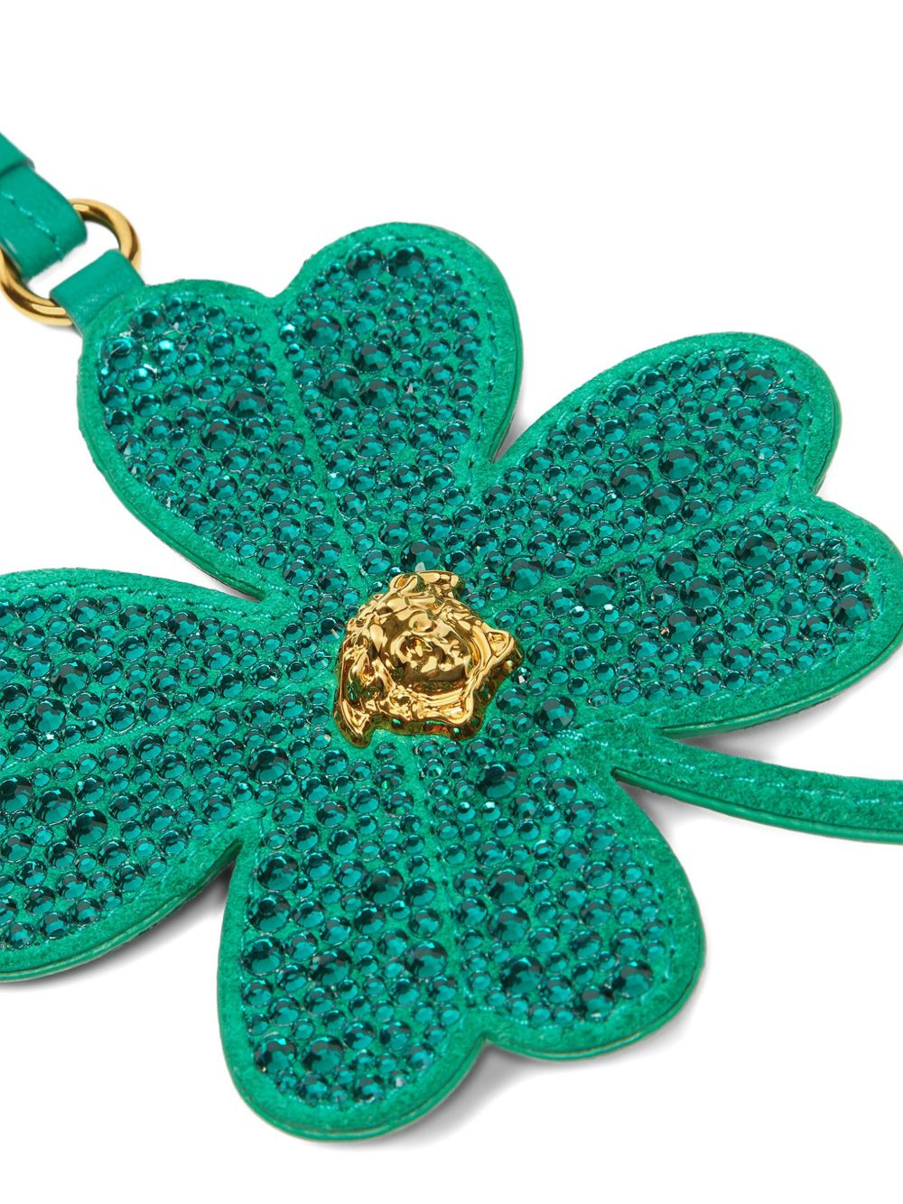 crystal-embellished clover keyring - 3