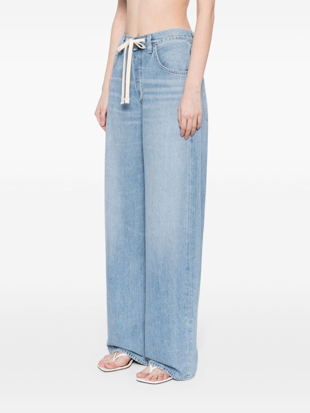Brynn drawstring-waist cotton jeans - 3