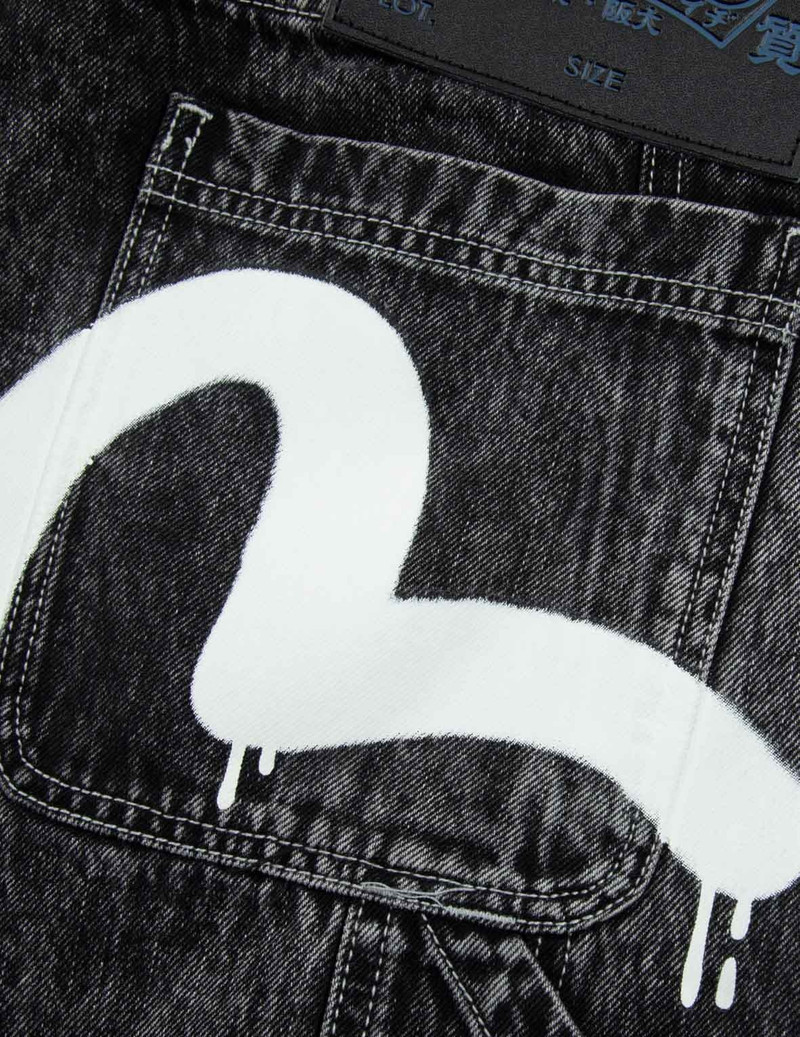 SEAGULL PRINT LOOSE FIT STRAIGHT-LEG DENIM JEANS 7