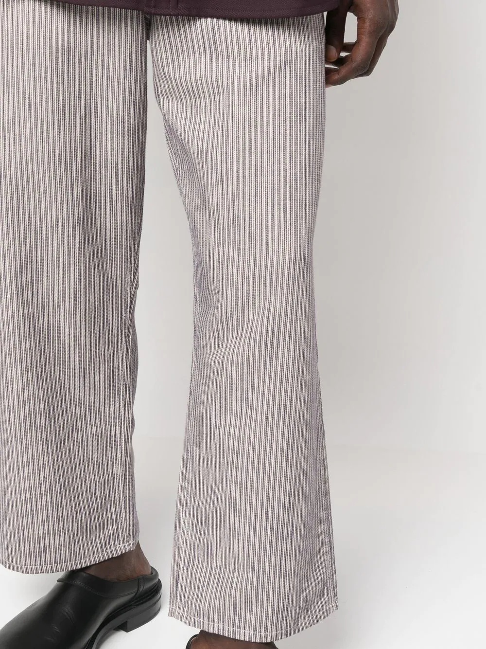 stripe-pattern cropped trousers - 5