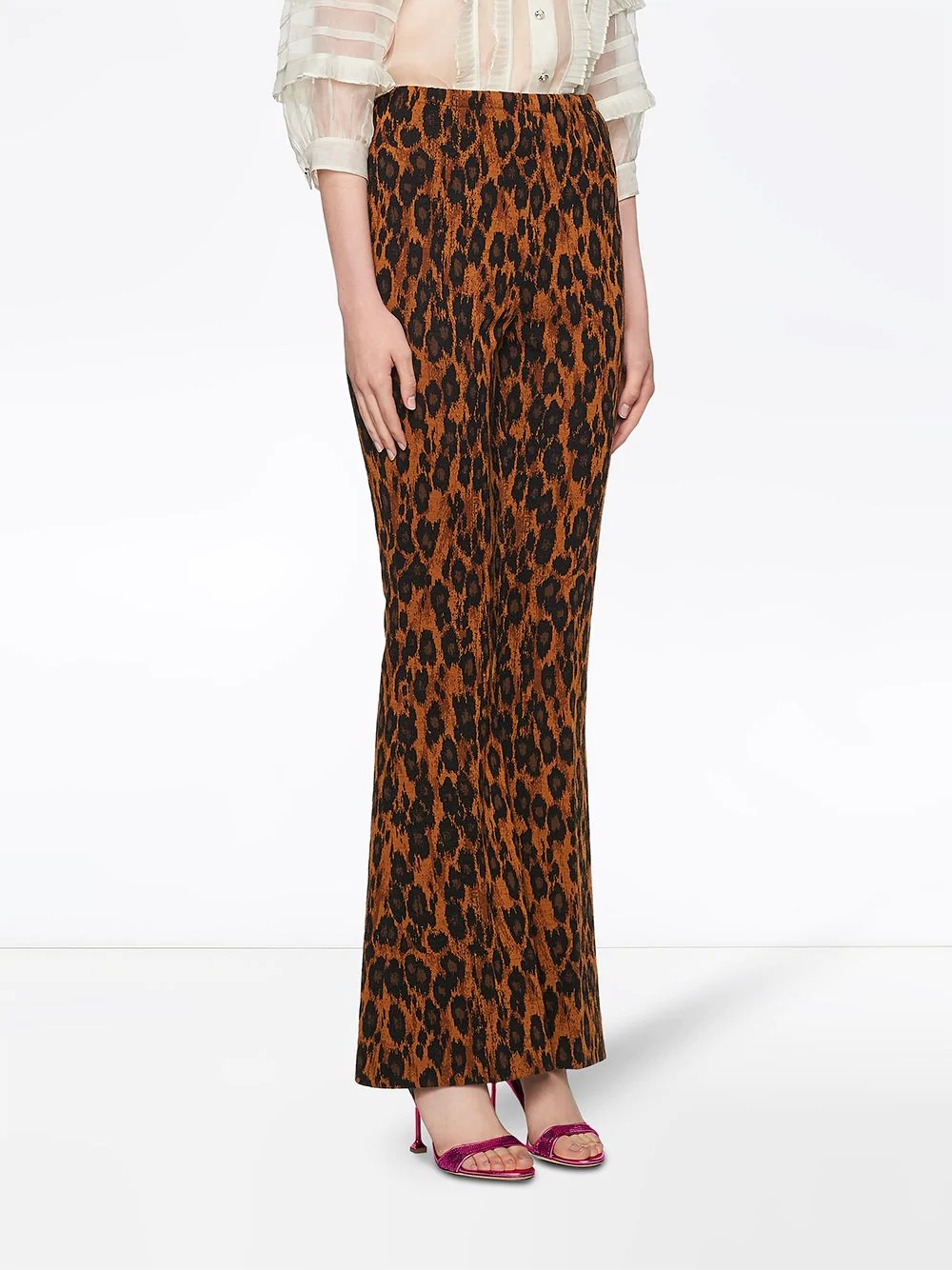 flared leopard trousers - 3