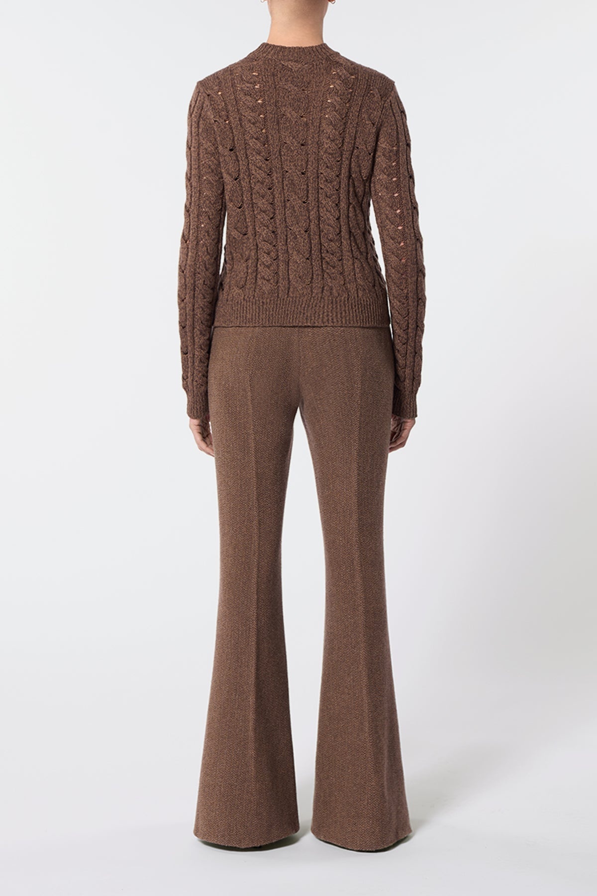 Anthea Knit Sweater in Chocolate Multi Cashmere - 4
