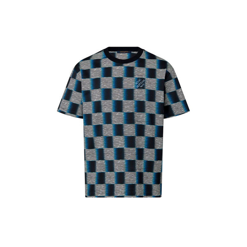 Damier Short-Sleeved Cotton T-Shirt 1
