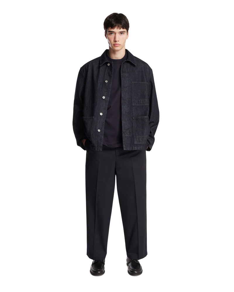 Jil Sander Blue Cotton Trousers outlook