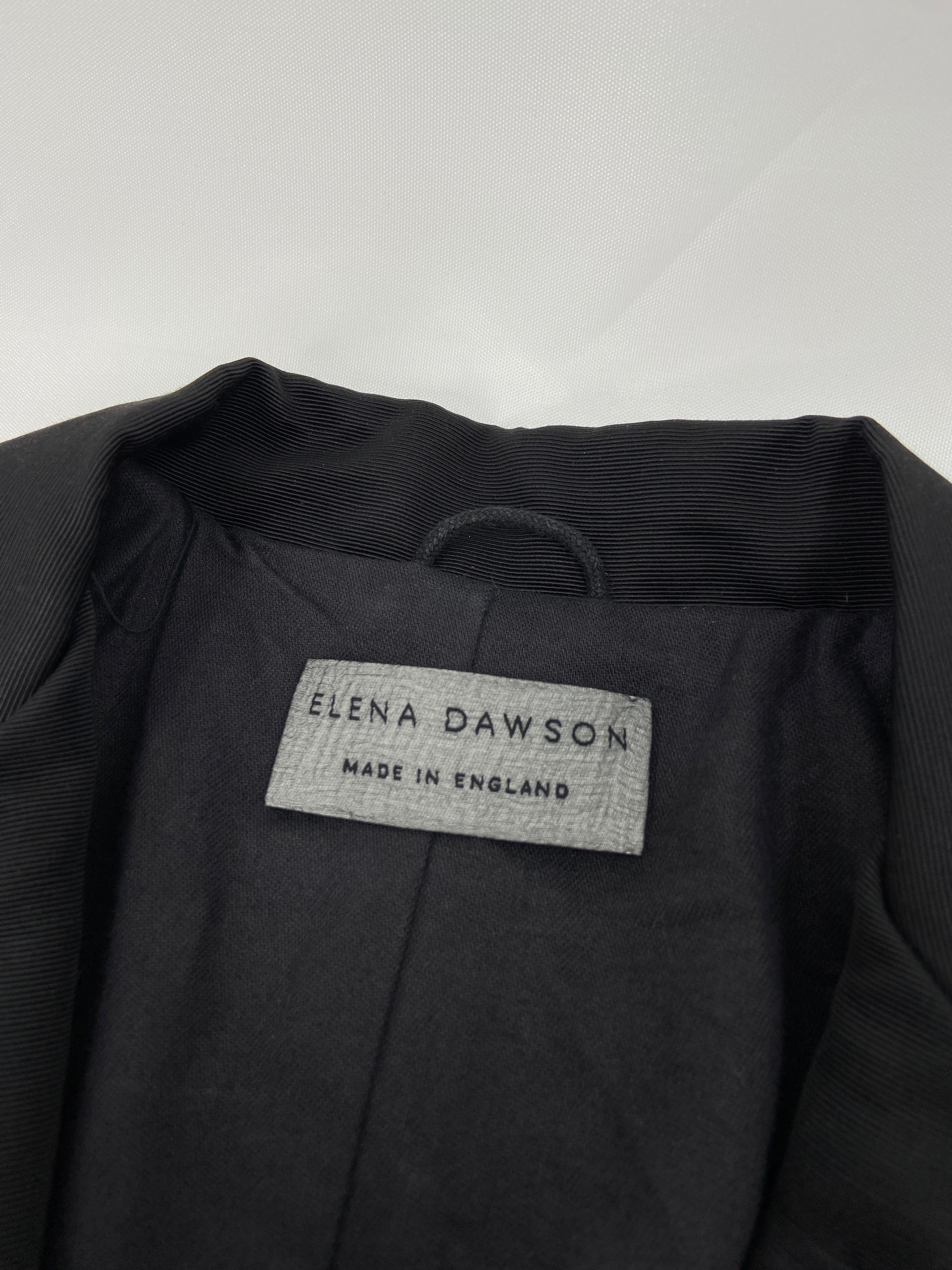 zOthers - BWNT Elena Dawson 2014 Black Classic Silk Blazer XS - 19
