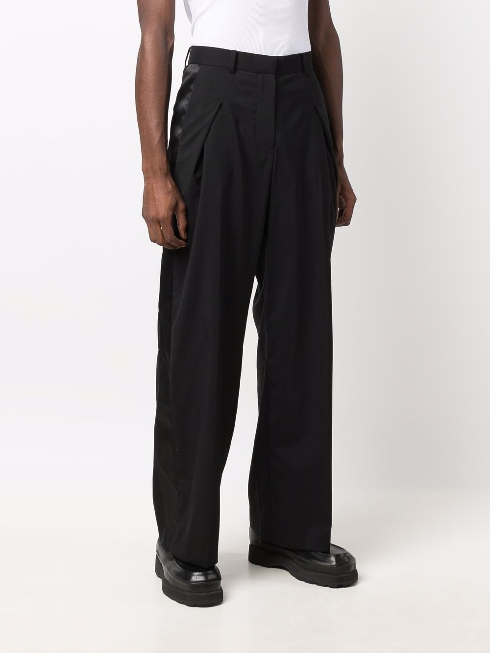 wide-leg chino trousers - 3