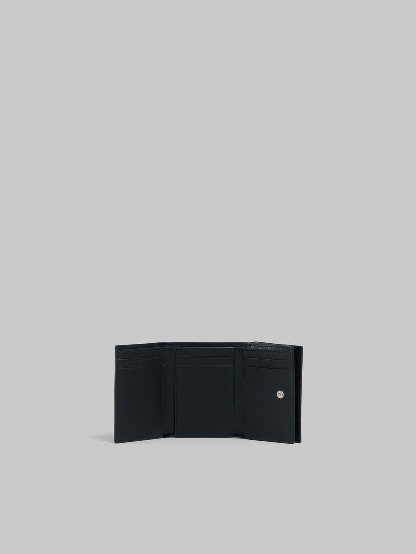BLACK LEATHER TRIFOLD WALLET WITH MARNI MENDING - 2