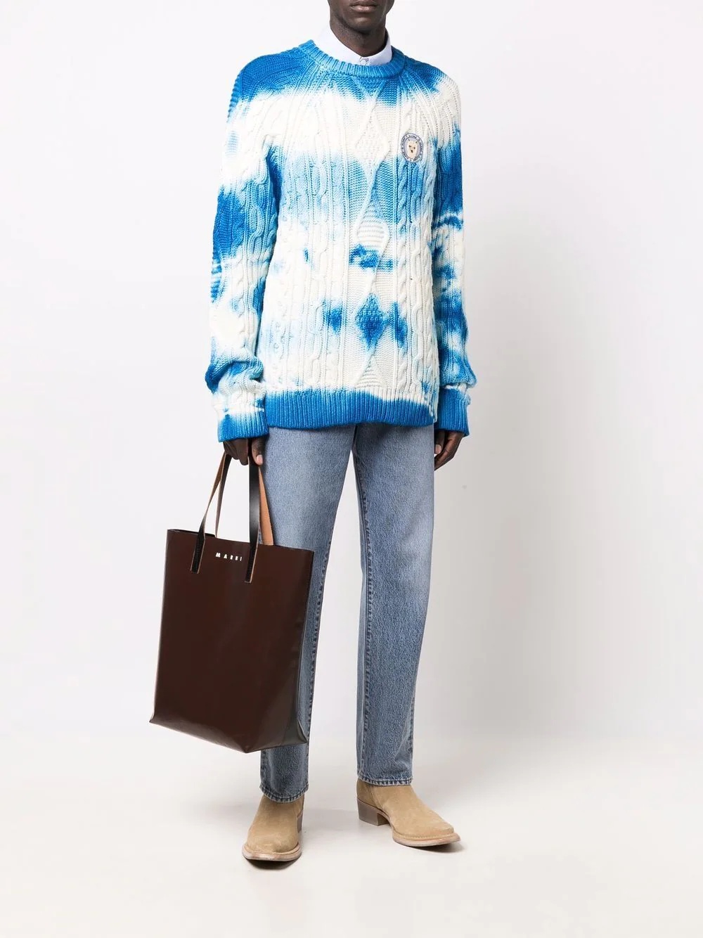 tie-dye cable-knit jumper - 2