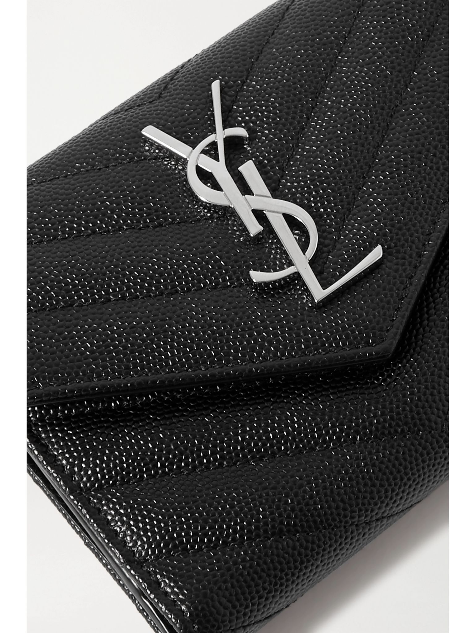 Monogramme quilted textured-leather wallet Black - 4