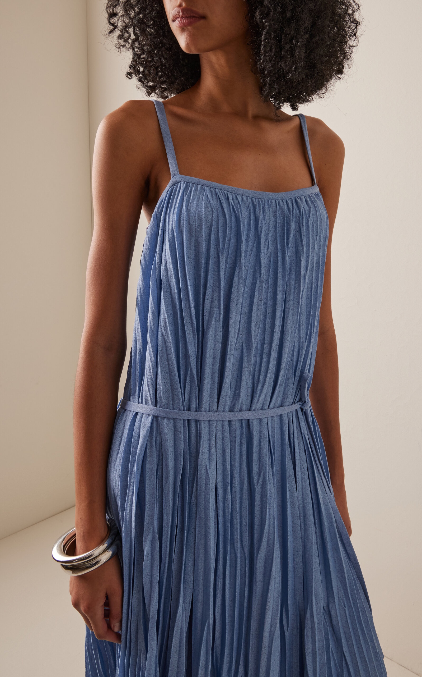 Clyne Pleated Jersey Dress blue - 3