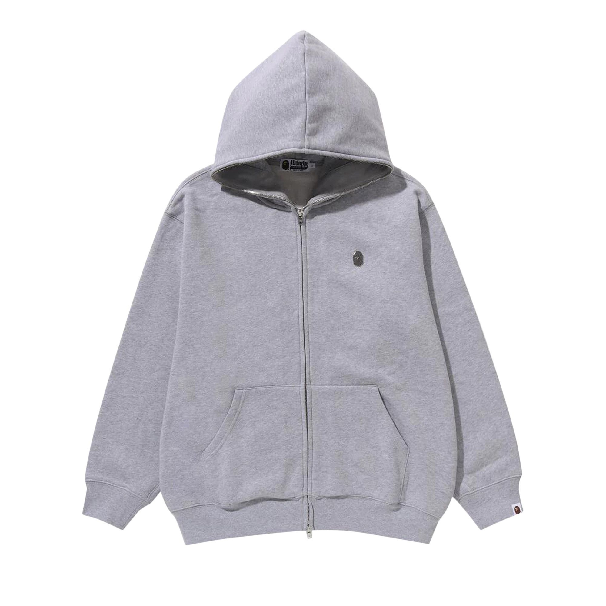 BAPE Metal One Point Full Zip Hoodie 'Grey' - 1