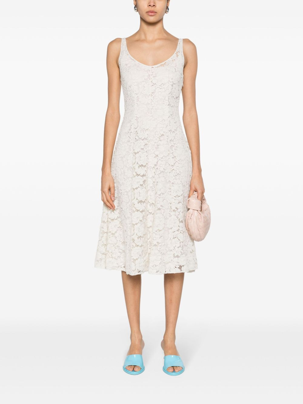 floral-lace A-line dress - 2