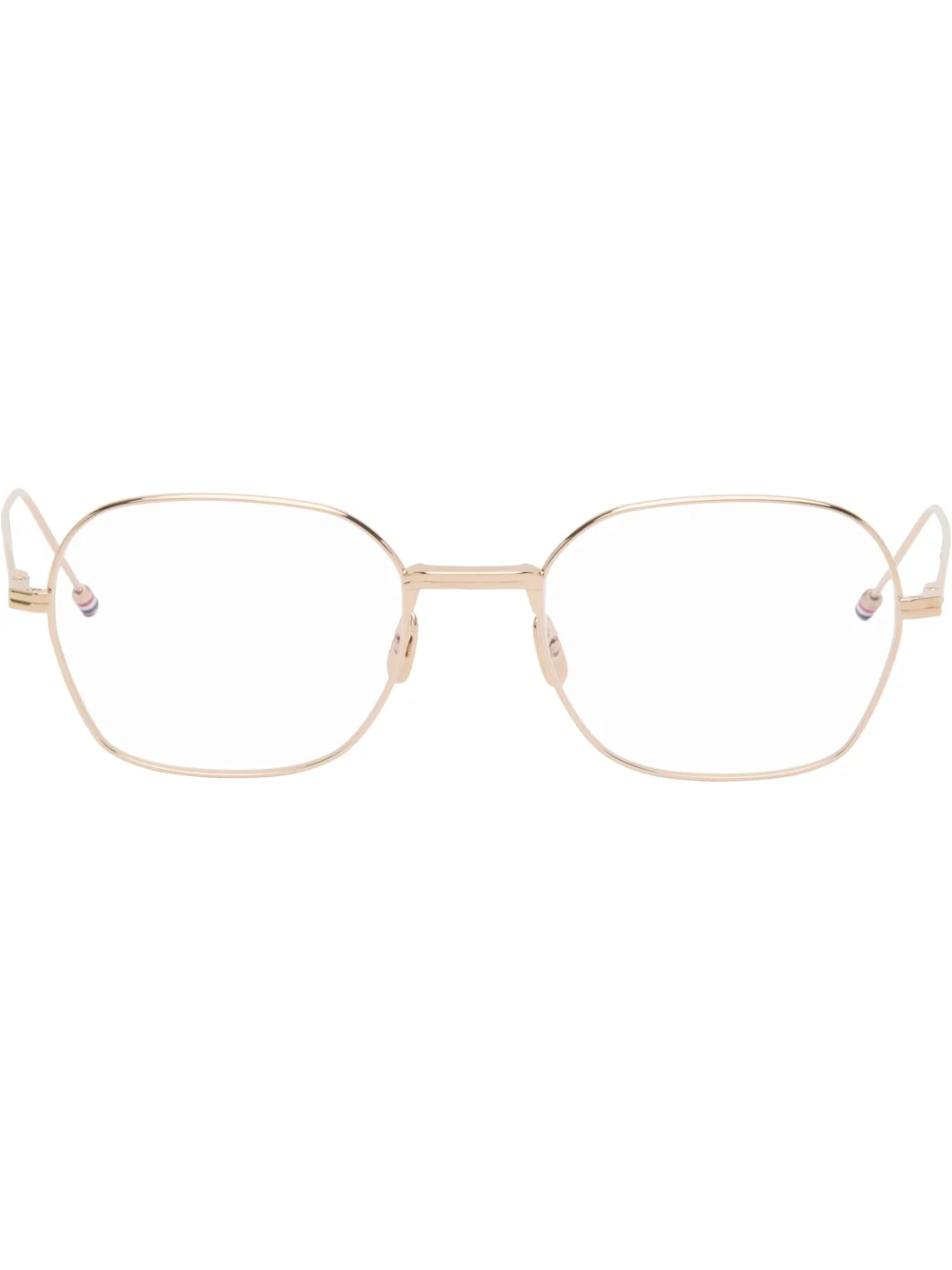 Gold Titanium Rectangular Glasses - 1