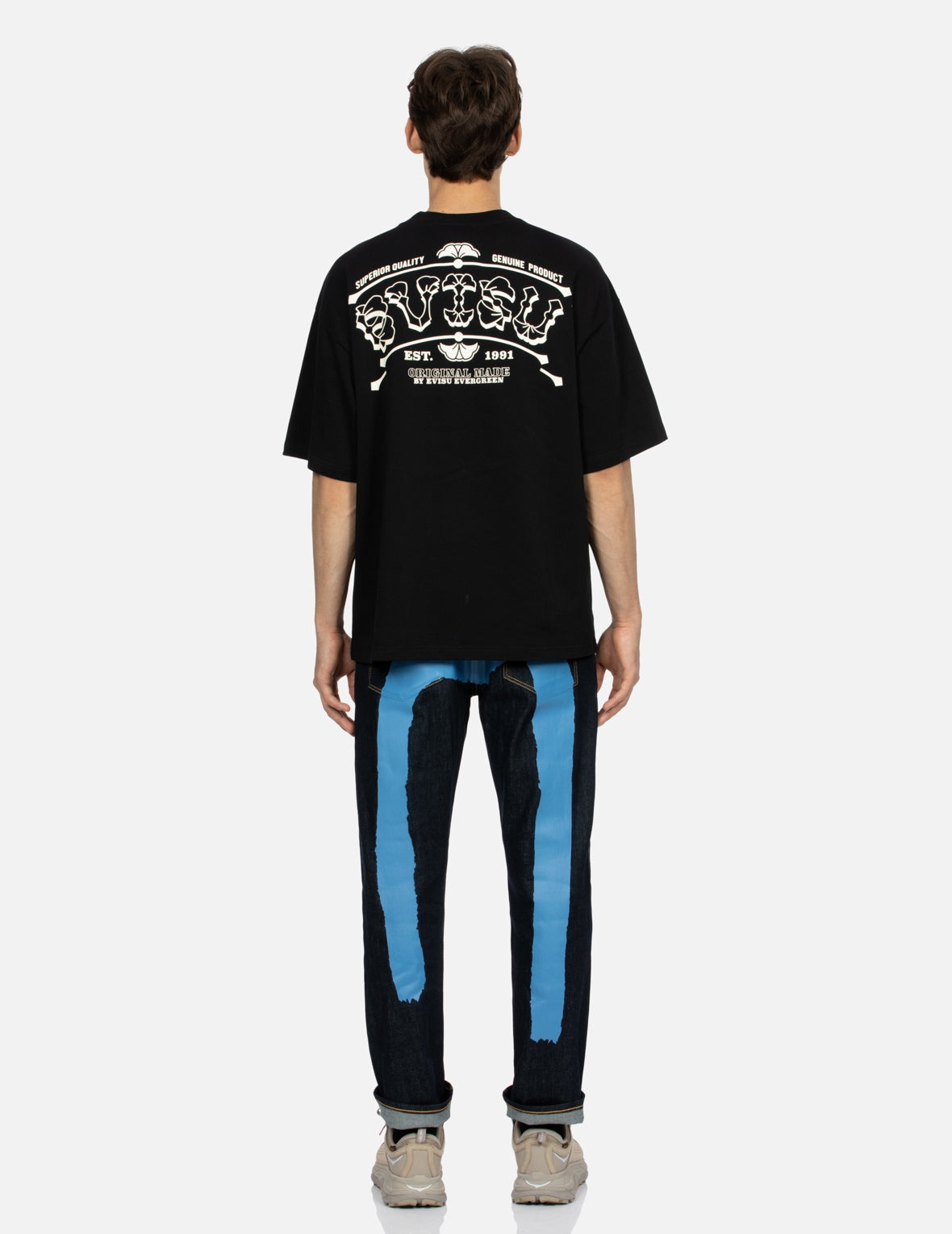 Blue Brushstroke Daicock Slim Cropped-fit  Jeans - 5