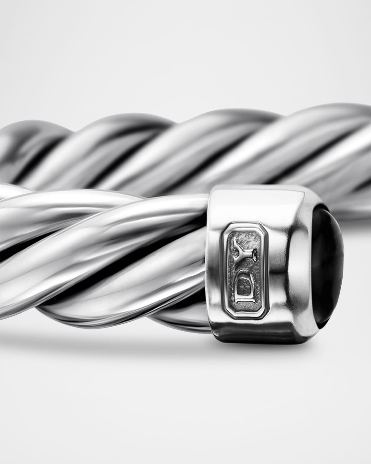 6mm Men's Cable Cuff Bracelet in Silver - 4
