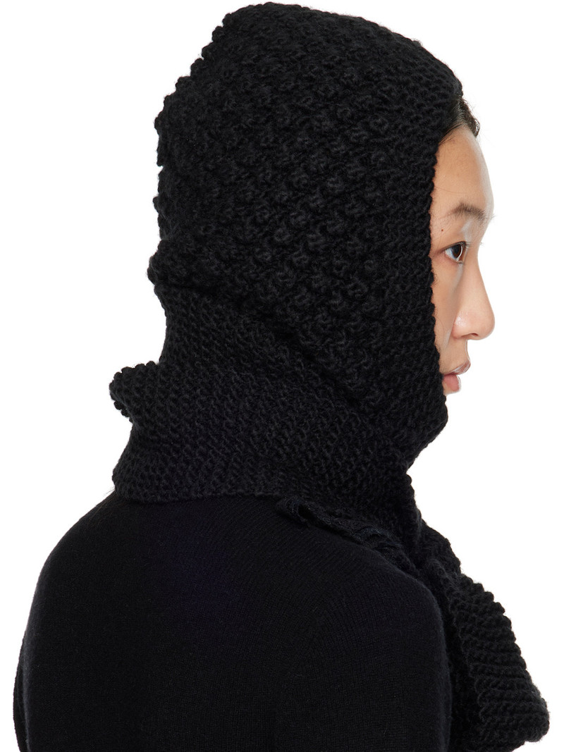 SSENSE Exclusive Black Bowknot Knit Hood 3