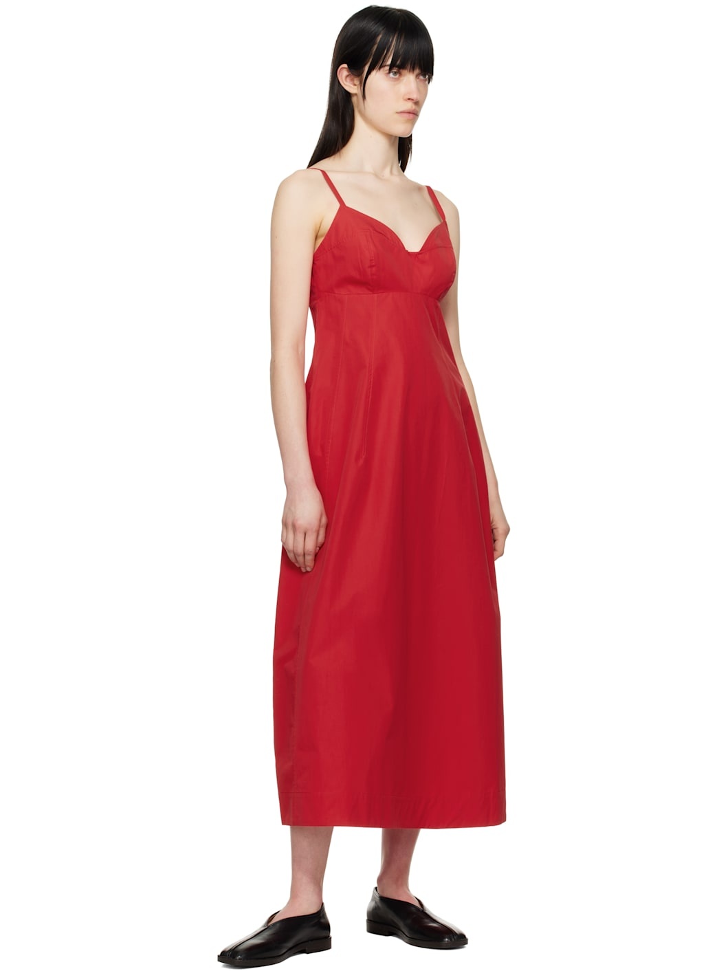 Red Bustier Midi Dress - 8